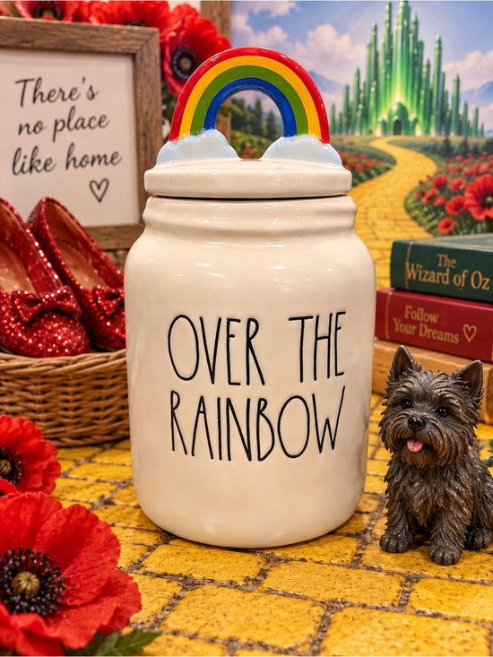 Rae Dunn Other - Rae Dunn Over the Rainbow Ceramic Canister with Rainbow Lid NWOT